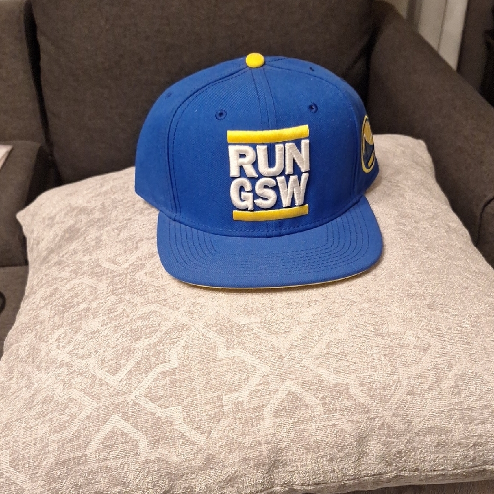 Blue and Yellow RUN GSW Snapback Hat